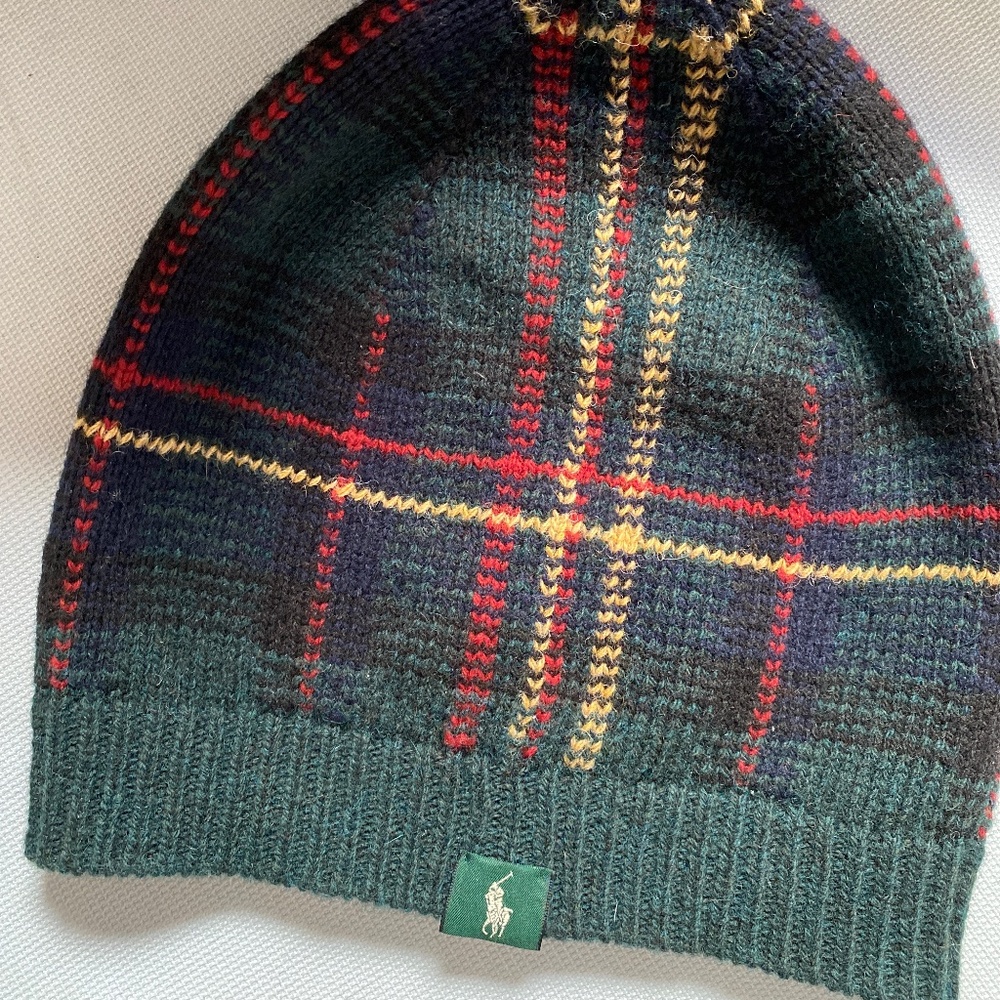 Ralph Lauren Plaid Wool Twill beanie